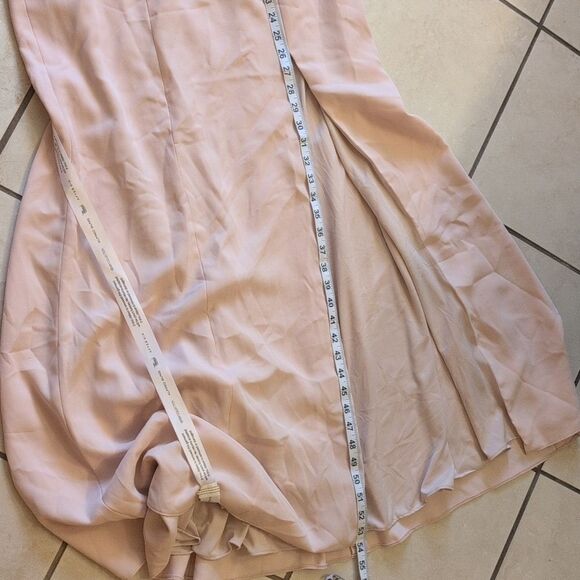 NWT Dessy Collection Off-Shoulder Light Pink Maxi Dress 3012 Cross Back Size 10 - Picture 7 of 15